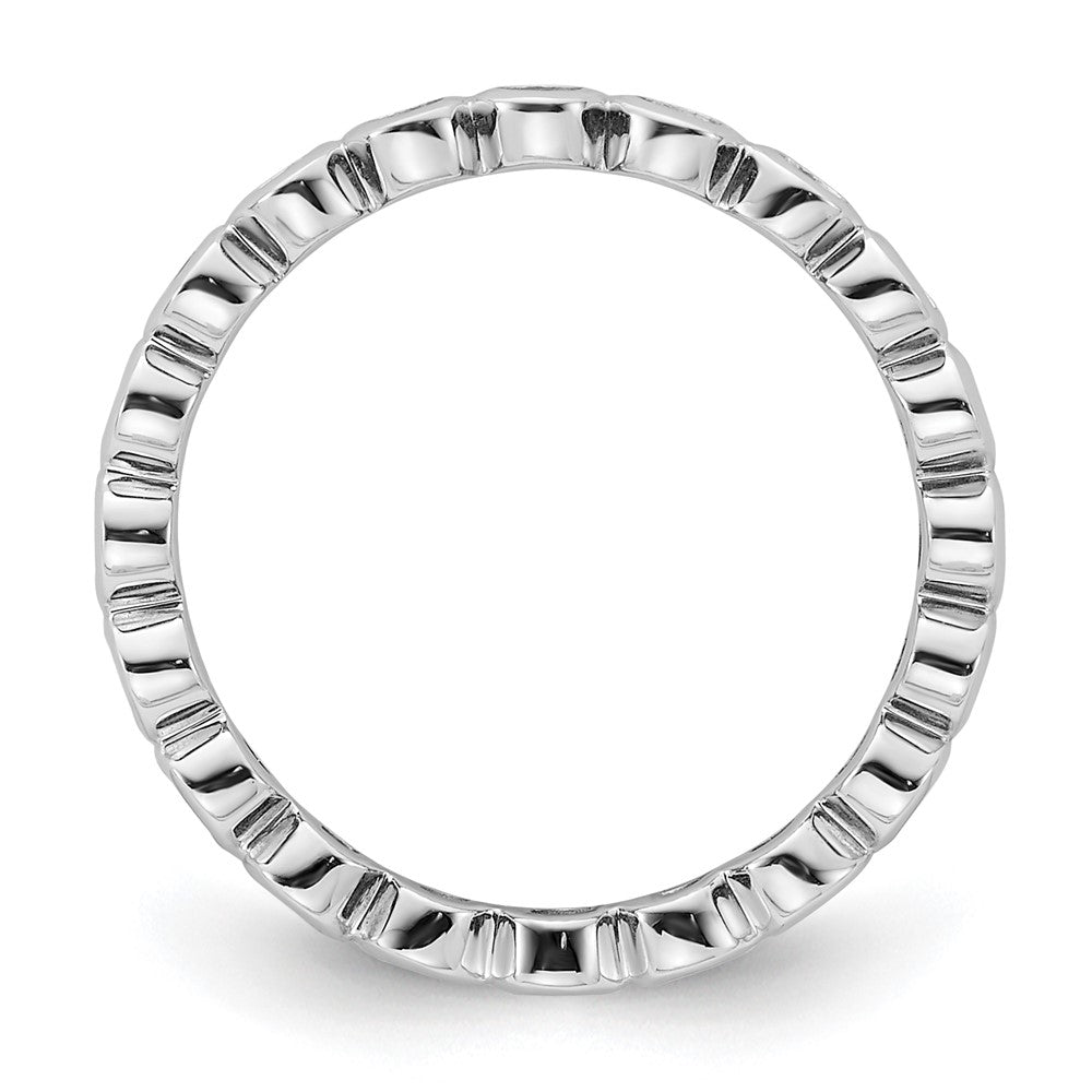 14k White Gold Polished Size 6.5 Bezel-set 1/2 carat Diamond Complete Eternity Band