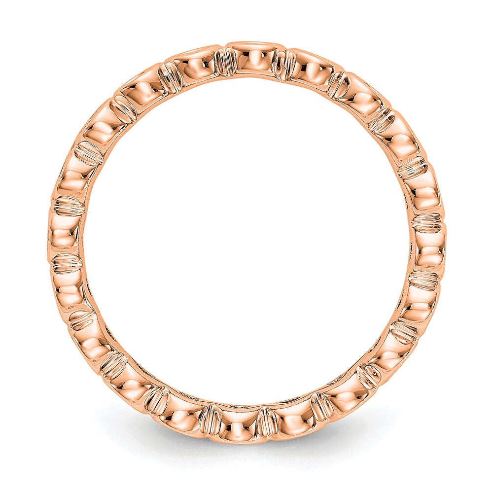 14k Rose Gold Polished Size 7.5 Bezel-set 1/2 carat Diamond Complete Eternity Band