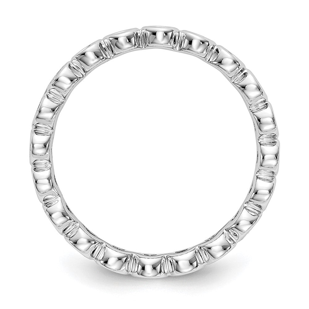 14k White Gold Polished Size 7.5 Bezel-set 1/2 carat Diamond Complete Eternity Band