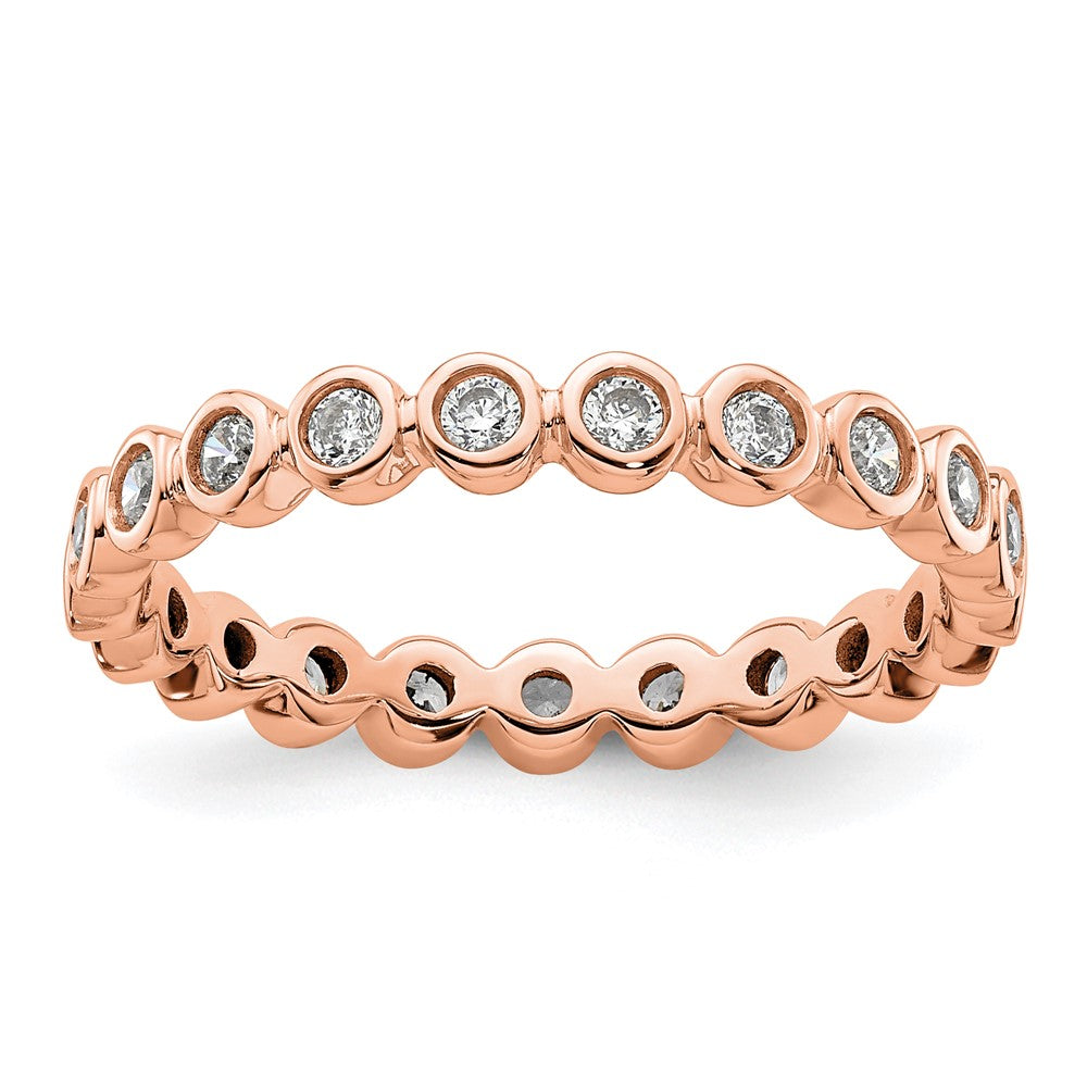 14k Rose Gold Polished Size 8.5 Bezel-set 1/2 carat Diamond Complete Eternity Band