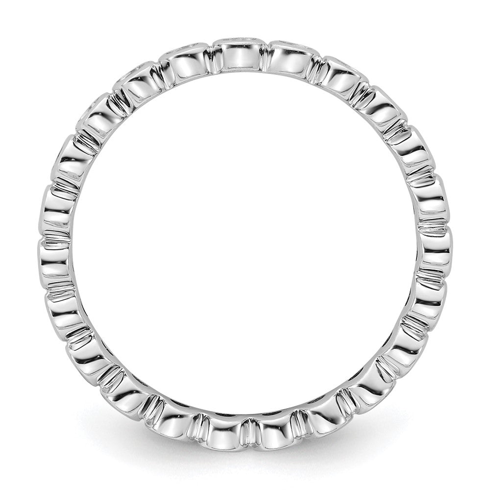 14k White Gold Polished Size 9 Bezel-set 1/2 carat Diamond Complete Eternity Band