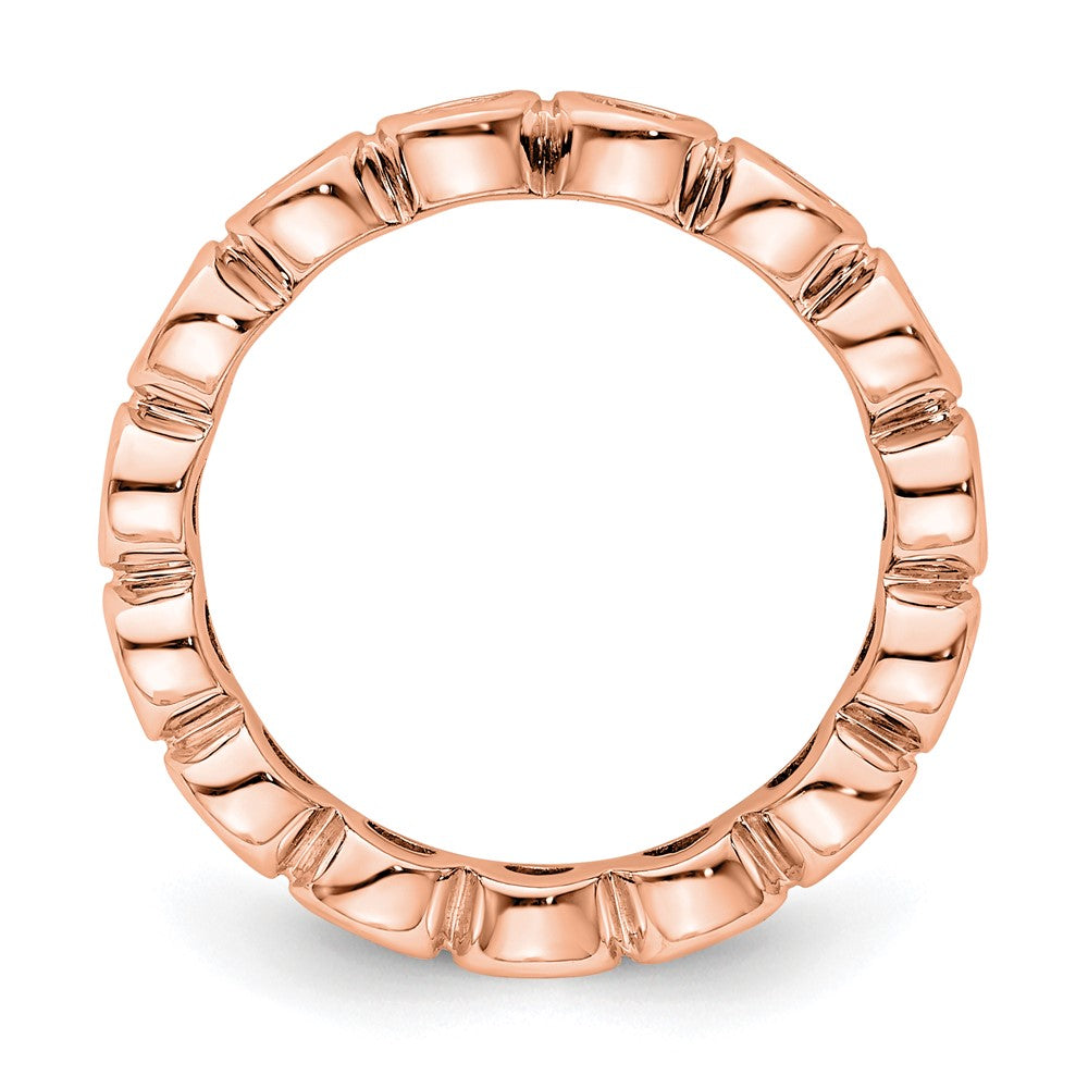 14k Rose Gold Polished Size 5 Bezel-set 1 carat Diamond Complete Eternity Band