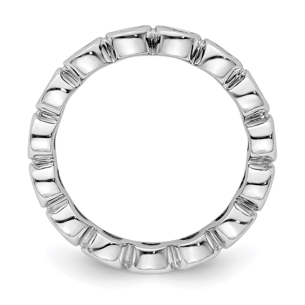 14k White Gold Polished Size 5 Bezel-set 1 carat Diamond Complete Eternity Band