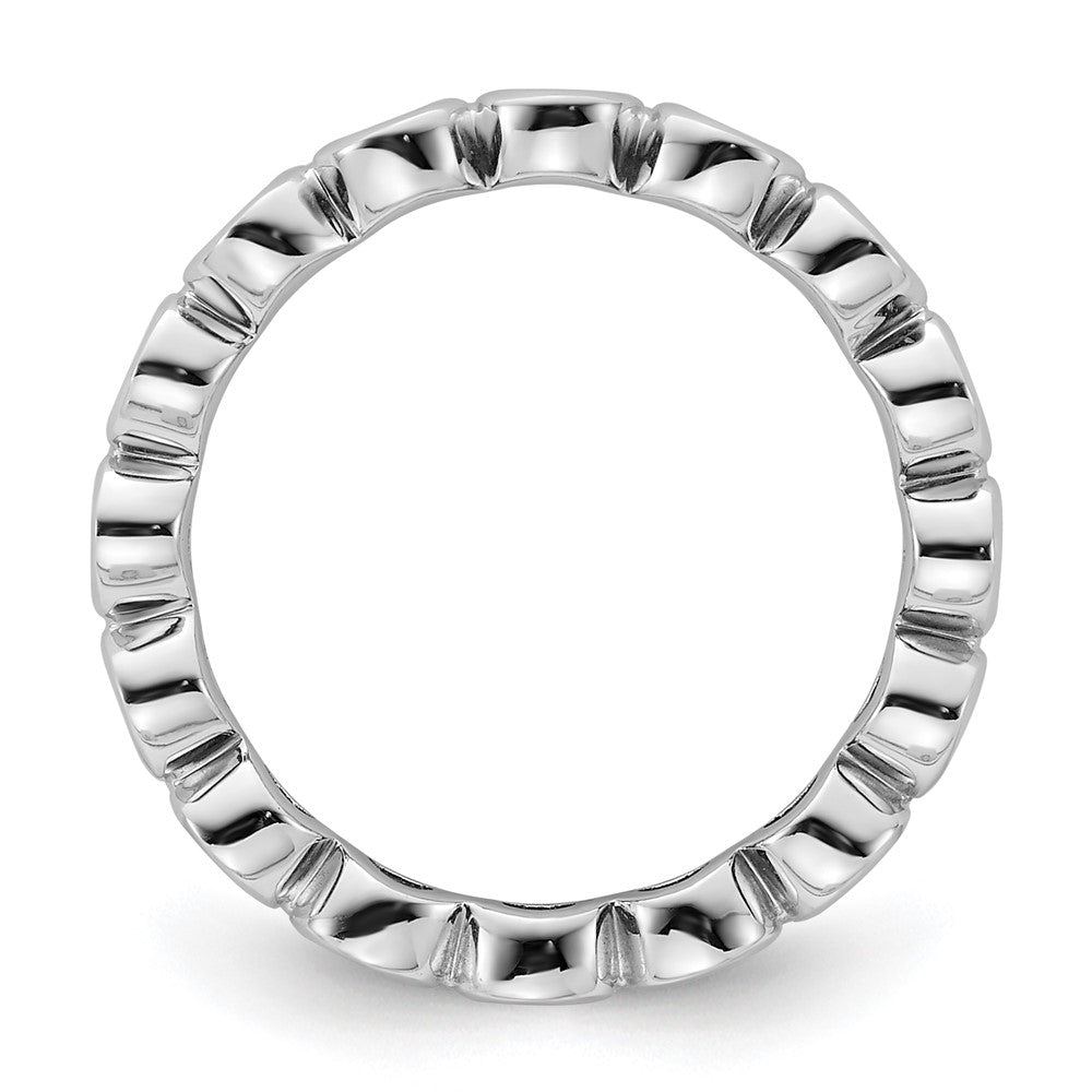 14k White Gold Polished Size 6.5 Bezel-set 1 carat Diamond Complete Eternity Band