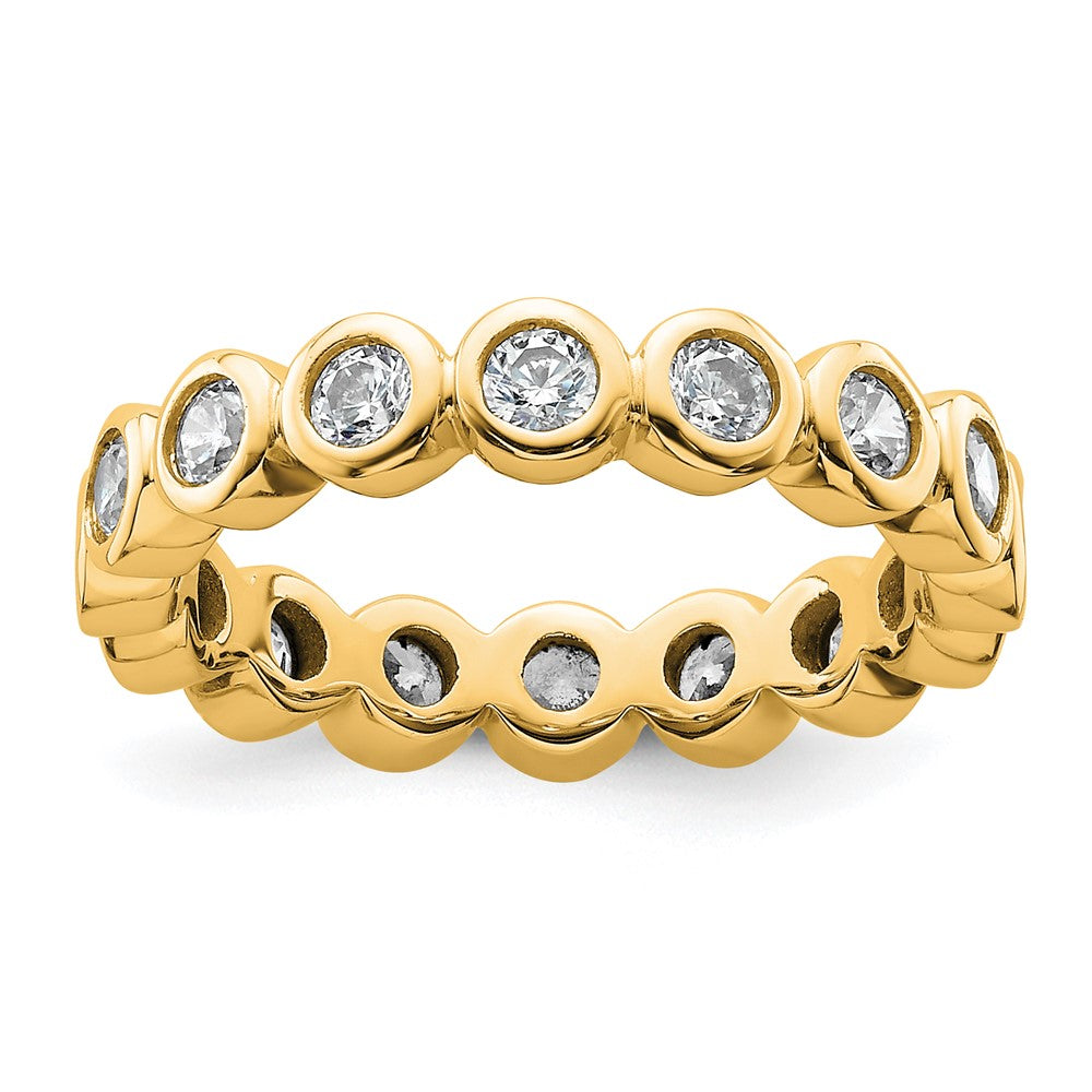 14k Polished Size 6.5 Bezel-set 1 carat Diamond Complete Eternity Band