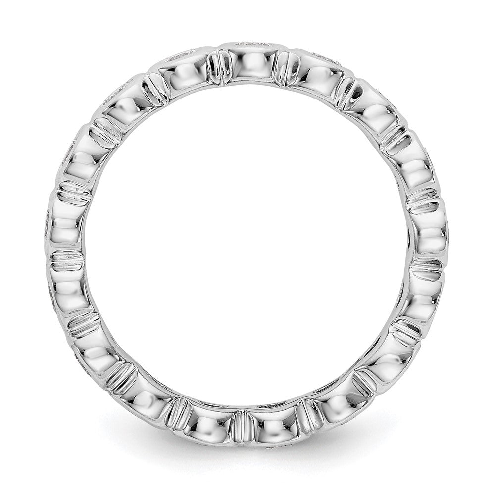 14k White Gold Polished Size 7.5 Bezel-set 1 carat Diamond Complete Eternity Band