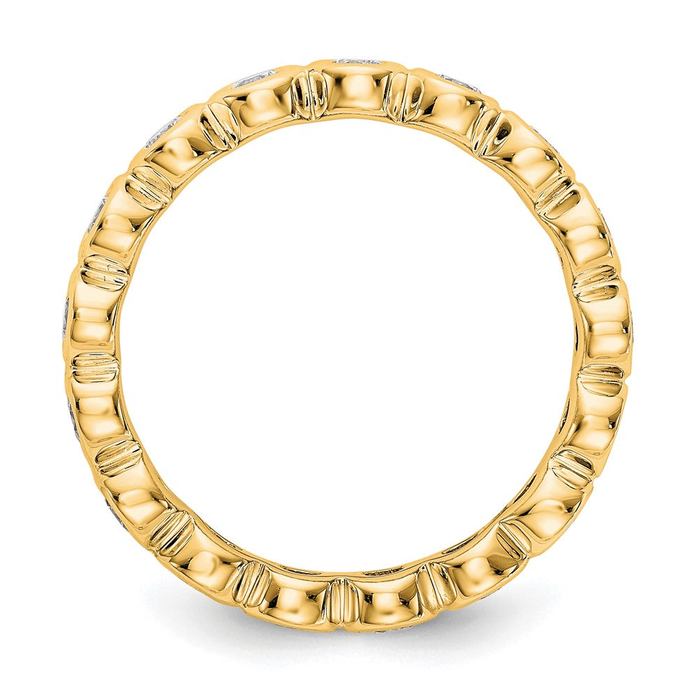 14k Polished Size 7.5 Bezel-set 1 carat Diamond Complete Eternity Band