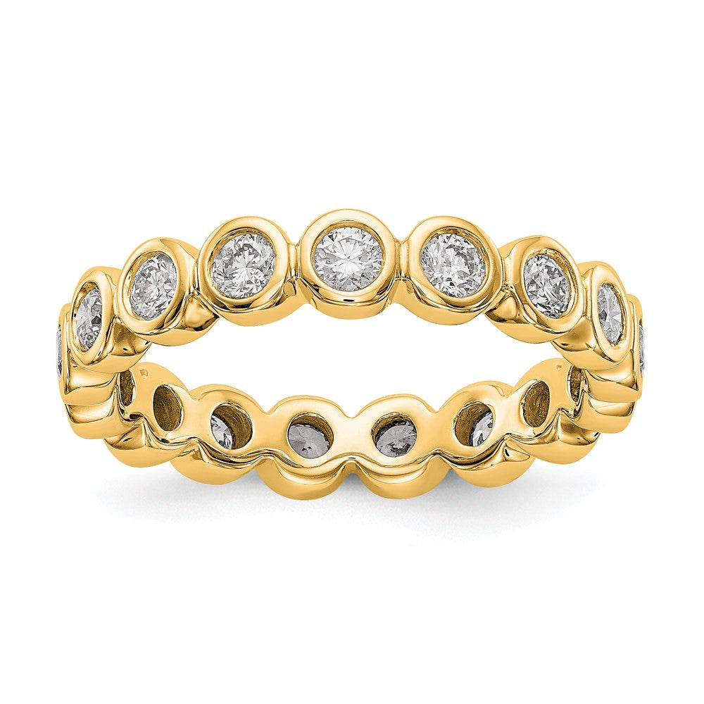 14k Polished Size 7 Bezel-set 1 carat Diamond Complete Eternity Band