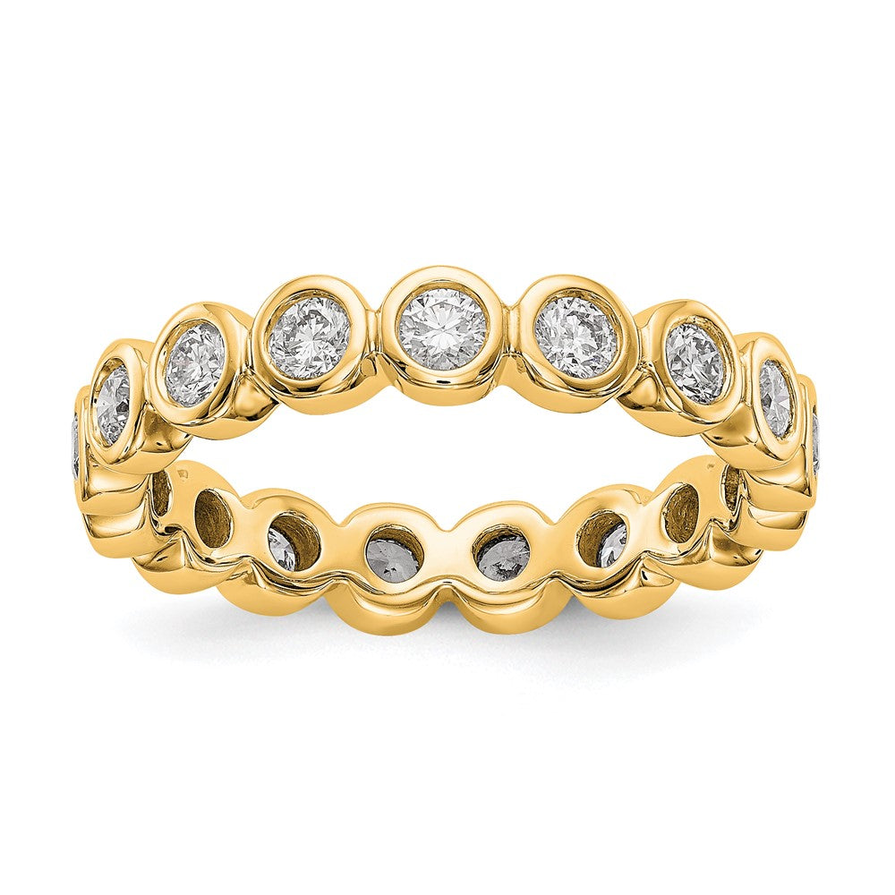 14k Polished Size 7.5 Bezel-set 1 carat Diamond Complete Eternity Band