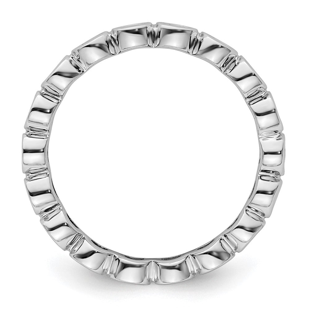 14k White Gold Polished Size 8.5 Bezel-set 1 carat Diamond Complete Eternity Band