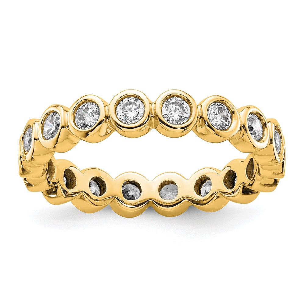 14k Polished Size 8 Bezel-set 1 carat Diamond Complete Eternity Band