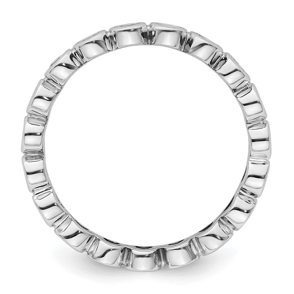 14k White Gold Polished Size 9 Bezel-set 1 carat Diamond Complete Eternity Band