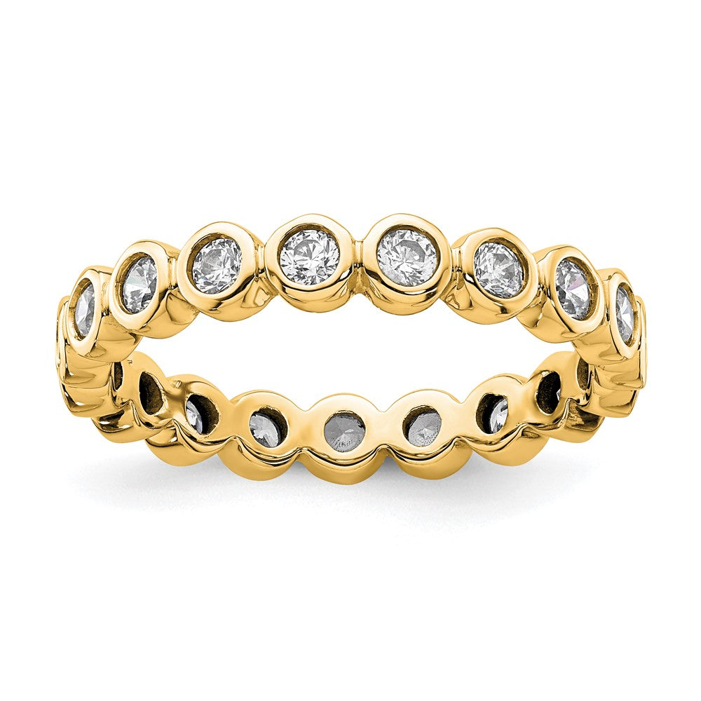 14k Polished Size 9 Bezel-set 1 carat Diamond Complete Eternity Band