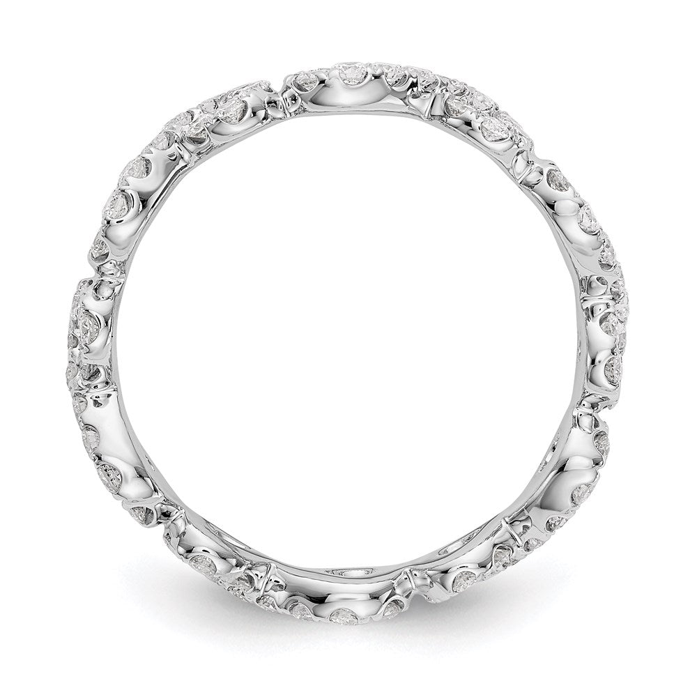 14k White Gold Polished Infinity Shared U Prong Size 4.5 Diamond Eternity B