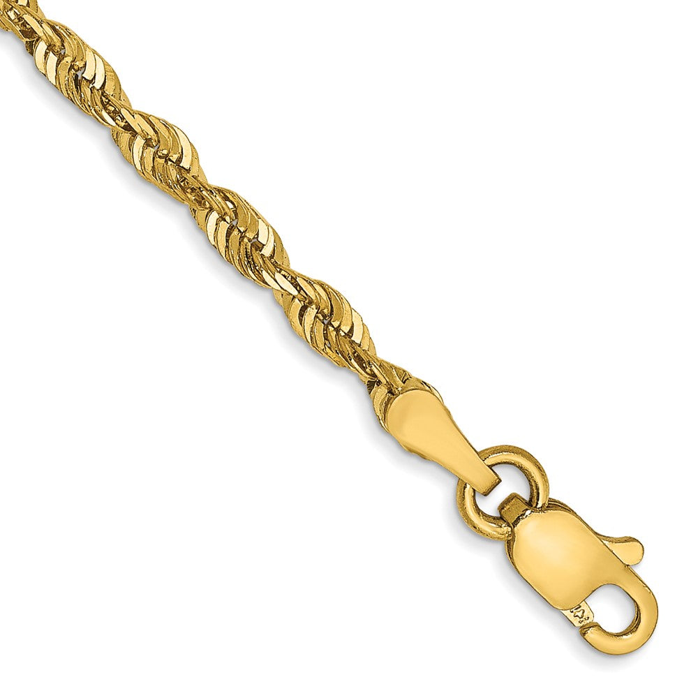 14K Extra Light Diamond-cut Rope with Lobster Clasp Chain