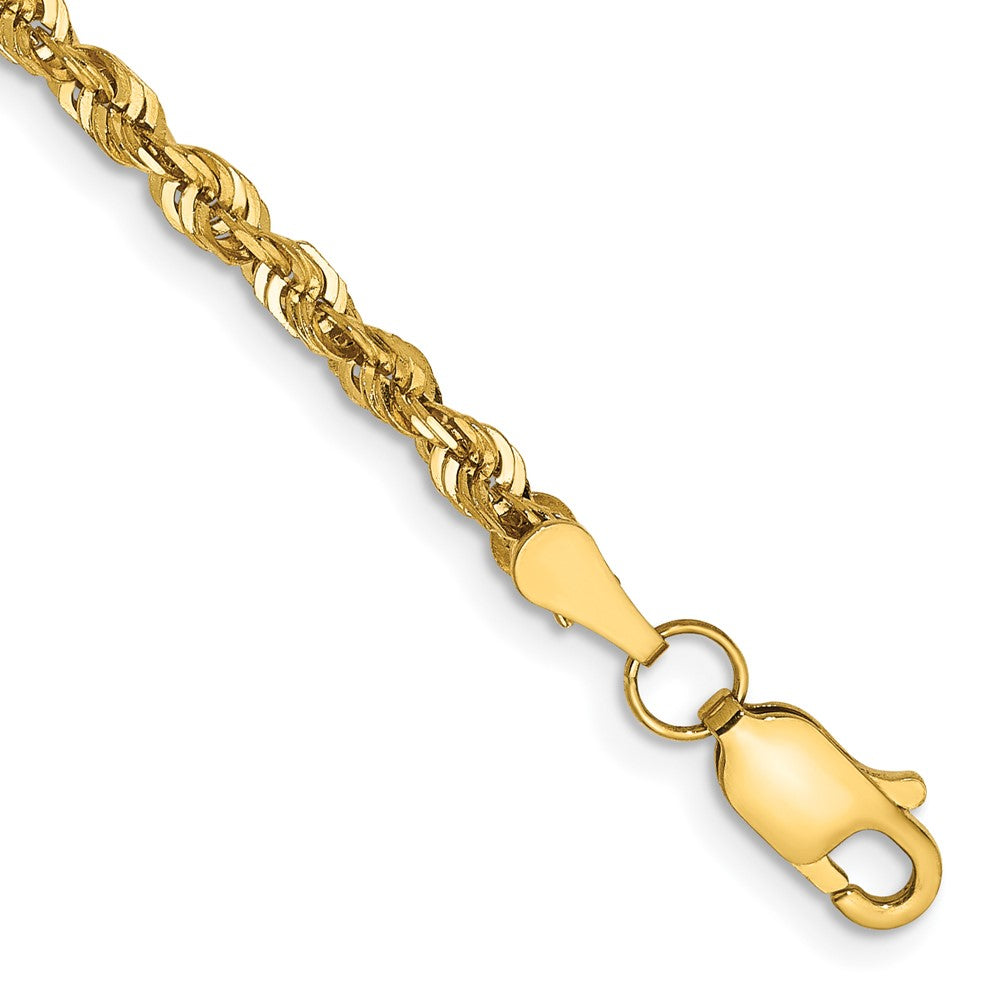 14K 7 inch 2.75mm Extra Light Diamond-cut Rope with Lobster Clasp Chain