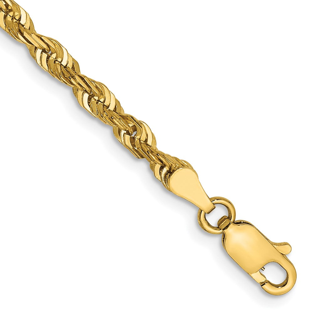 14K 7 inch 4mm Extra Light Diamond-cut Rope with Lobster Clasp Chain