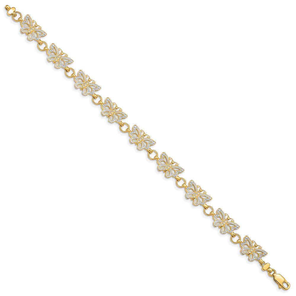 14k w/Rhodium Butterfly Bracelet