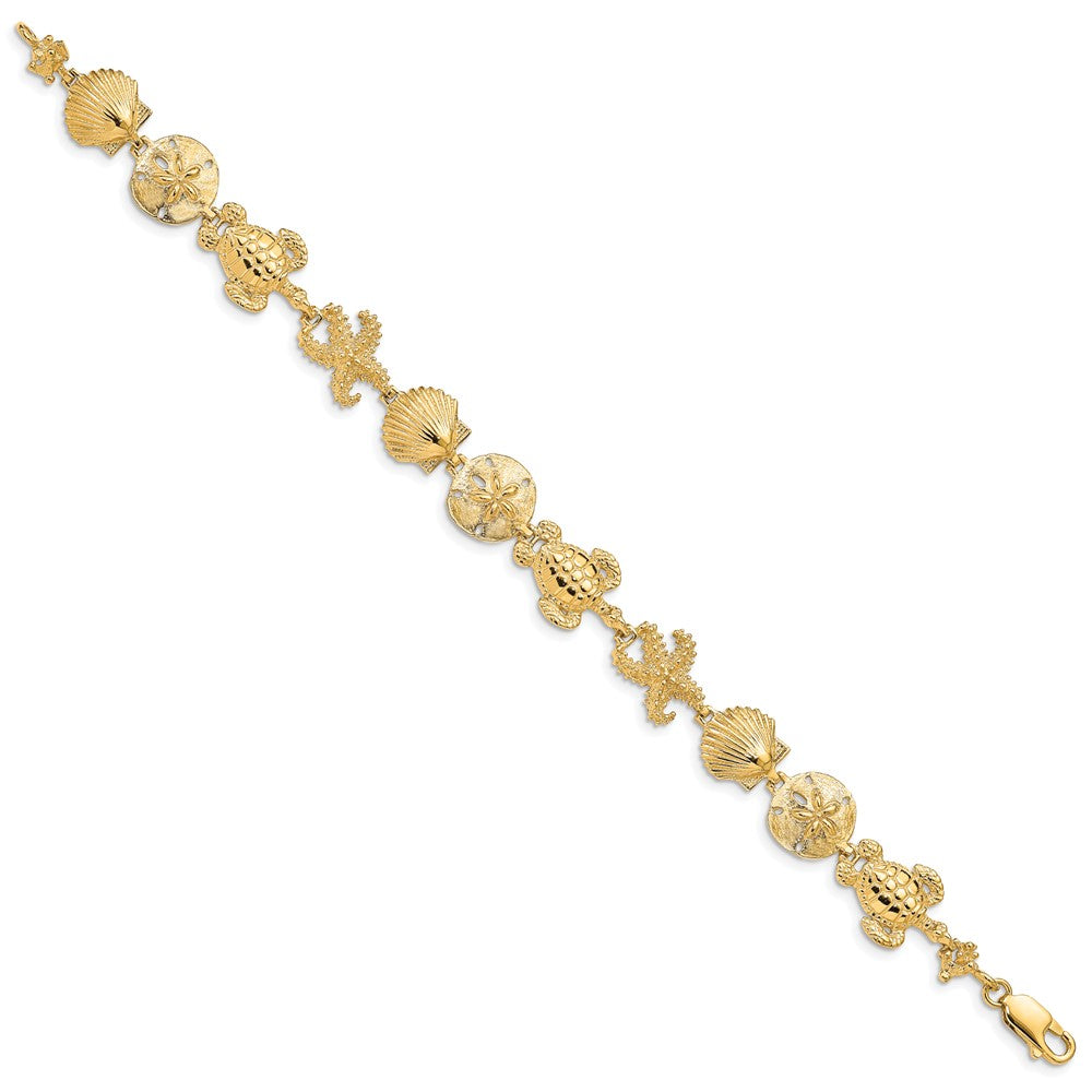 14k Polished Sea Life Theme Bracelet