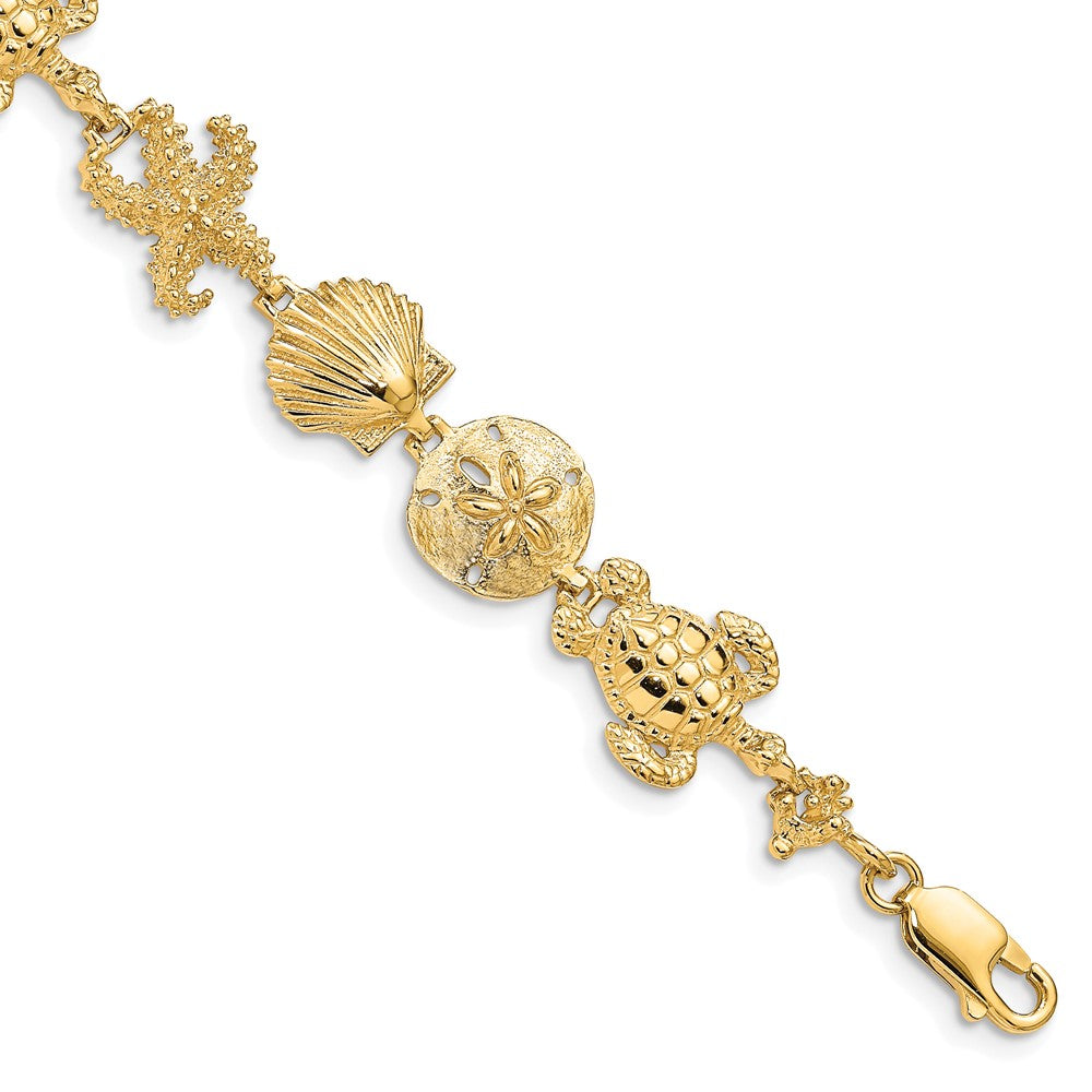 14k Polished Sea Life Theme Bracelet
