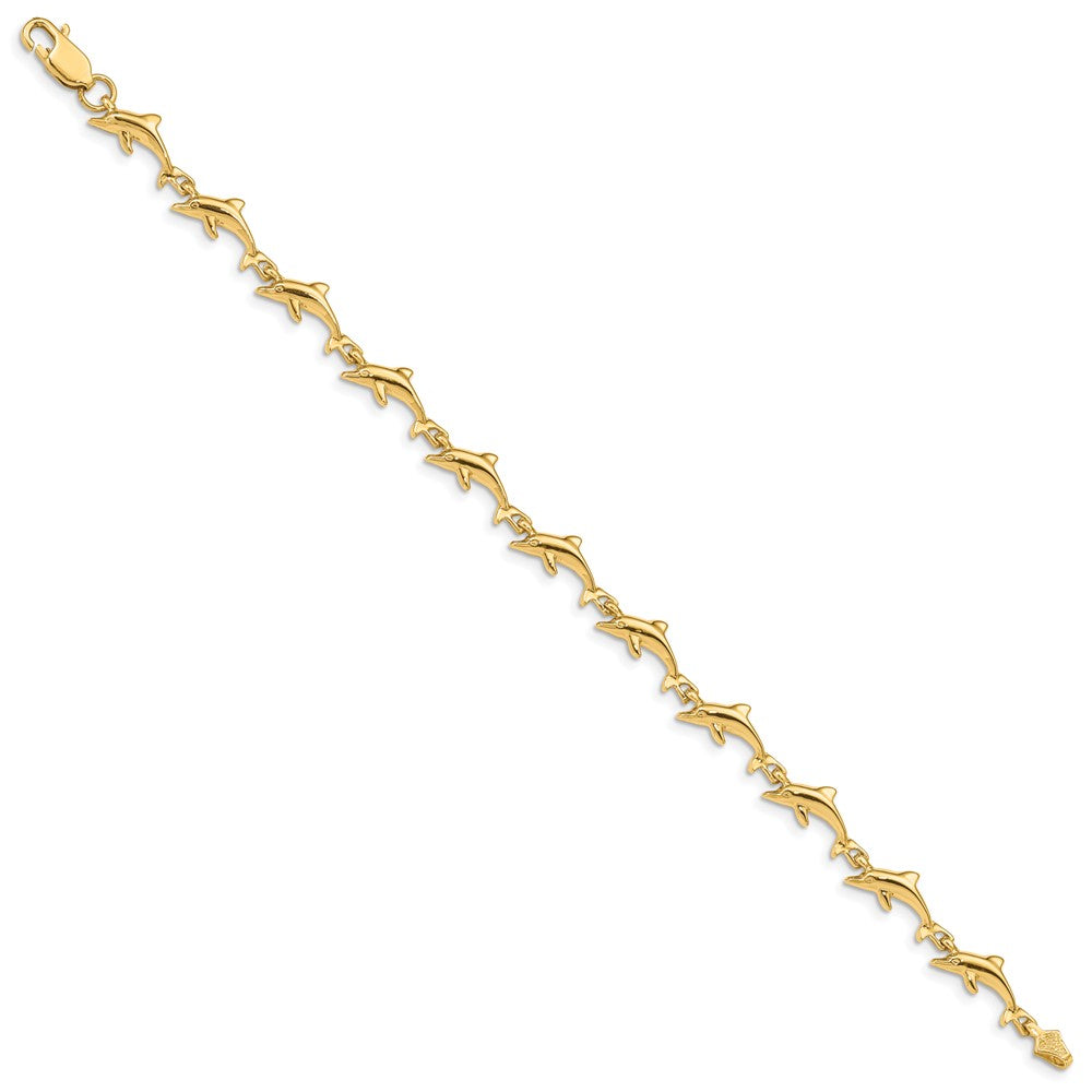 14K Polished Dolphin Bracelet
