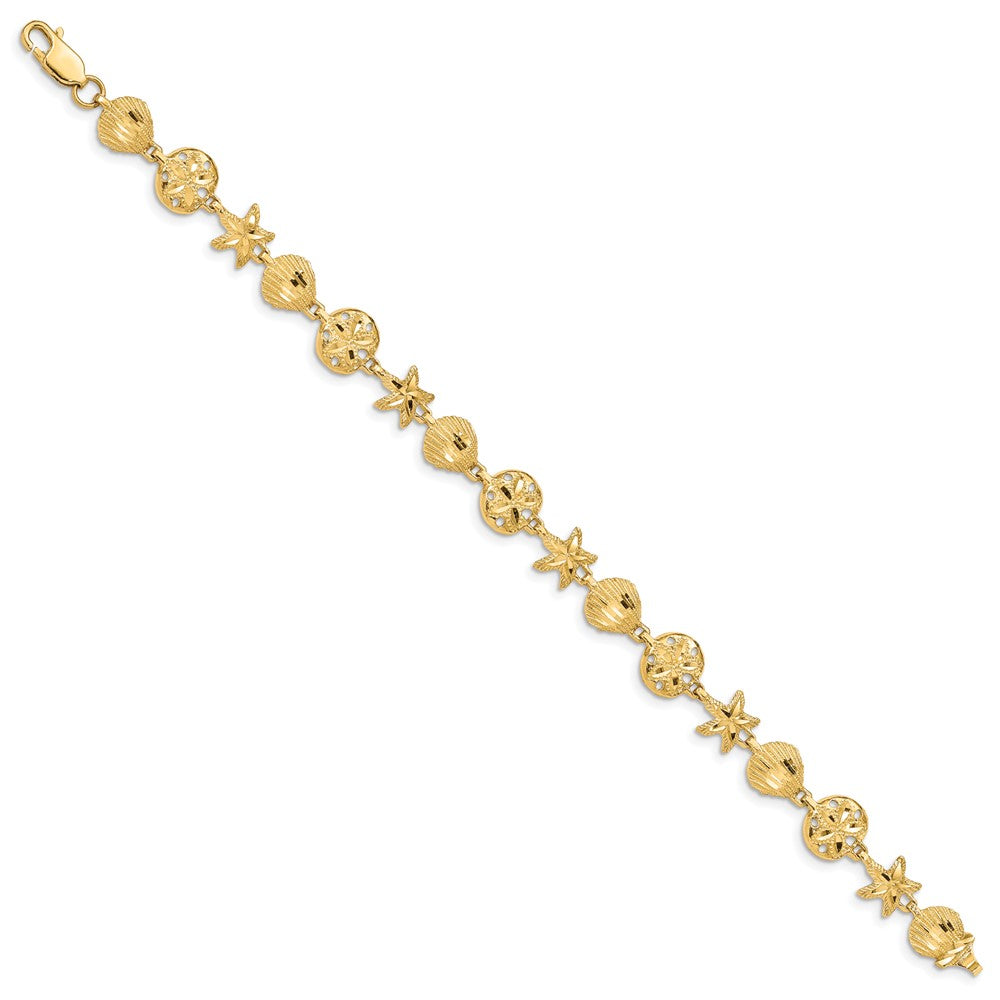 14K Diamond-cut Sea Life Bracelet