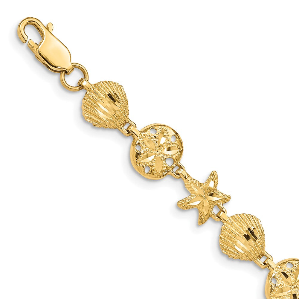 14K Diamond-cut Sea Life Bracelet