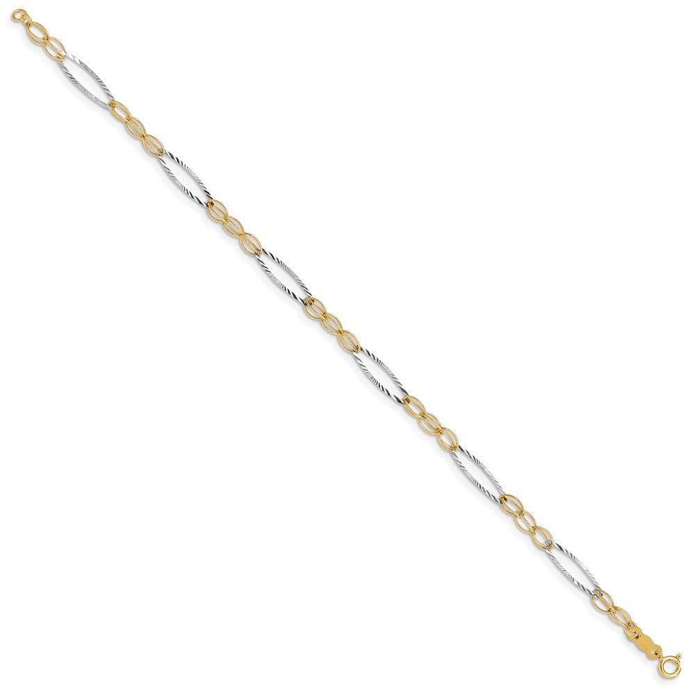 14k Two-tone Oval Design Bracelet