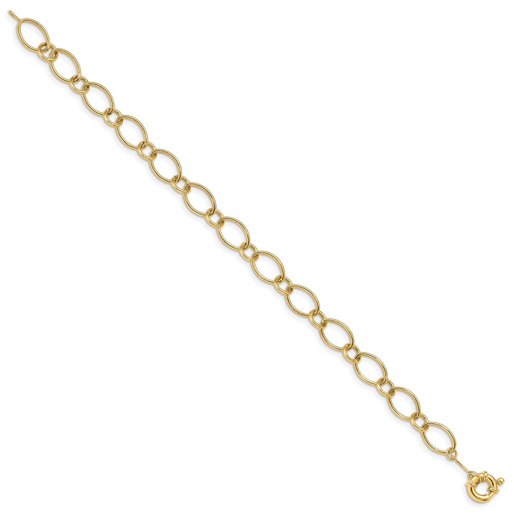 14k Oval and Circle Link Bracelet