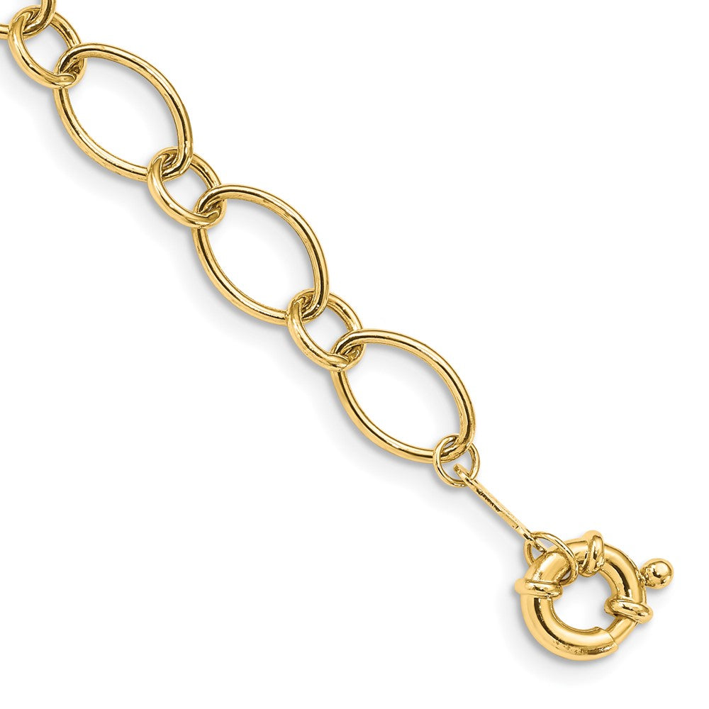 14k Oval and Circle Link Bracelet