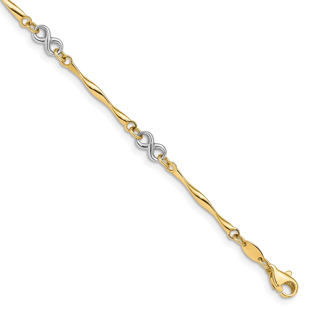 14k Two-tone Polished Infinity Bracelet