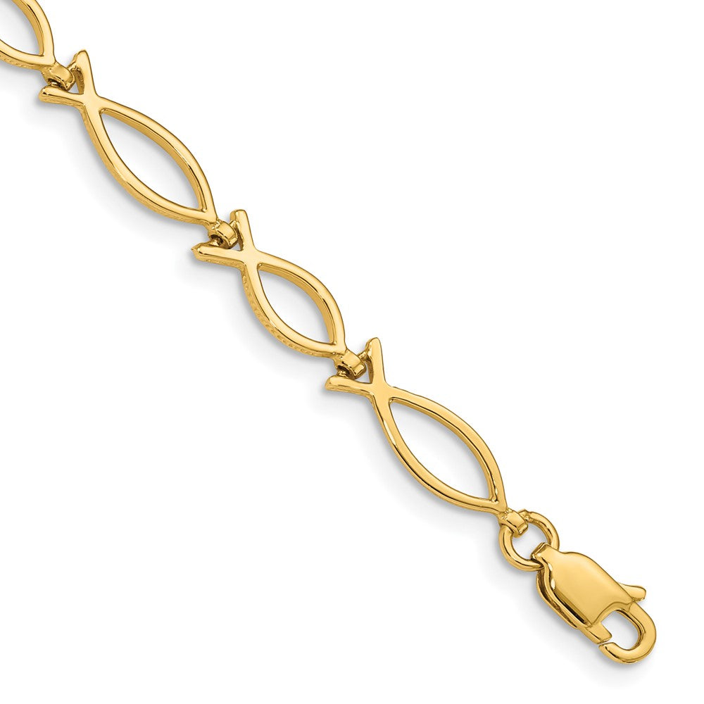 14k Religious Icthus (Fish) Bracelet