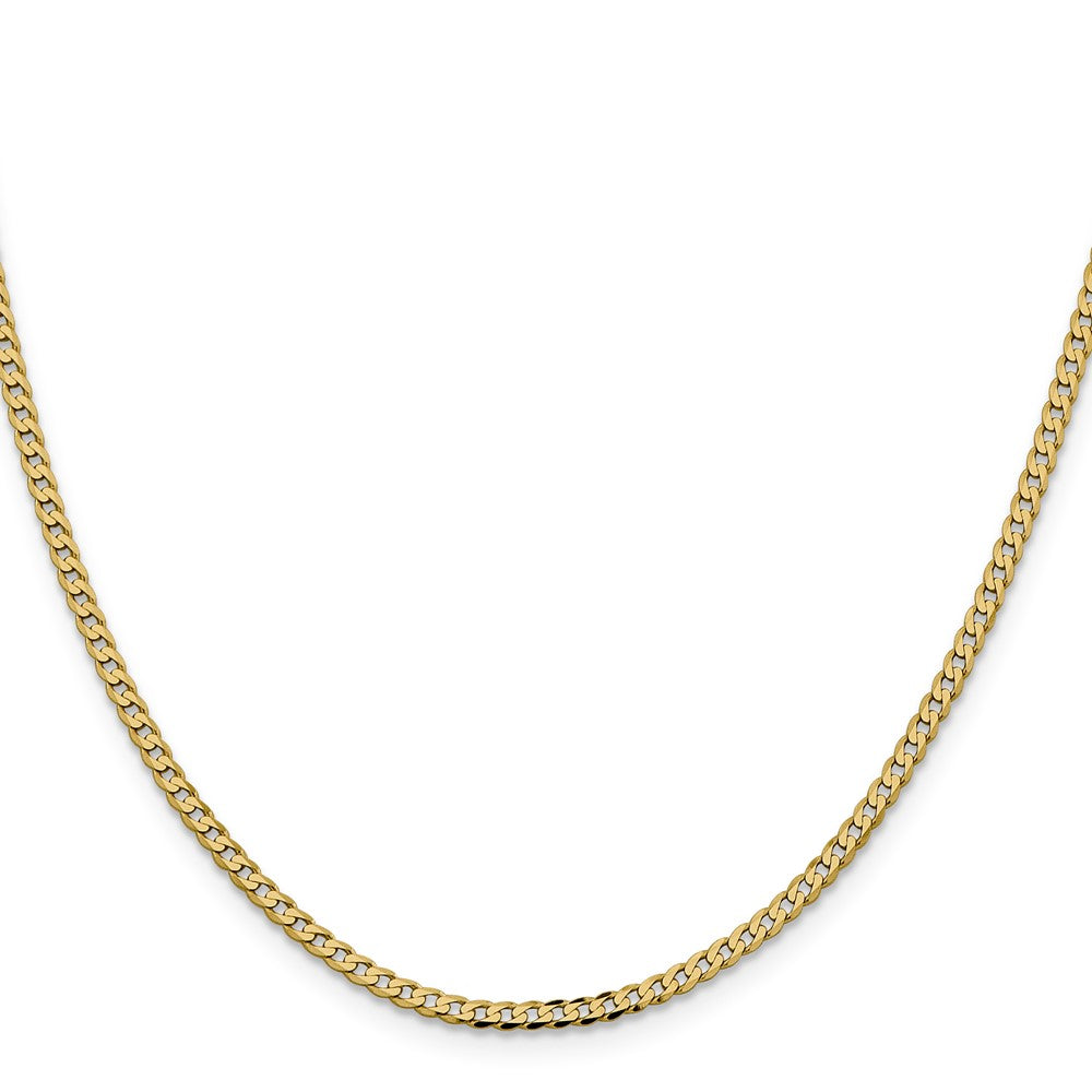 14K Flat Beveled Curb with Lobster Clasp Chain