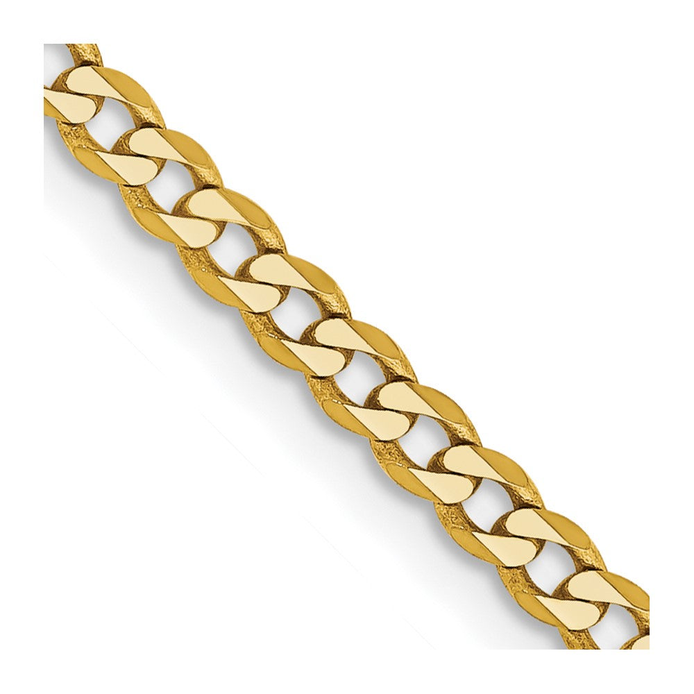 14K Flat Beveled Curb with Lobster Clasp Chain