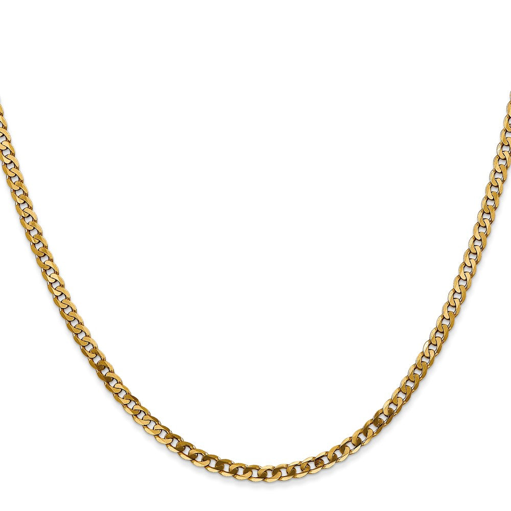 14K Flat Beveled Curb with Lobster Clasp Chain