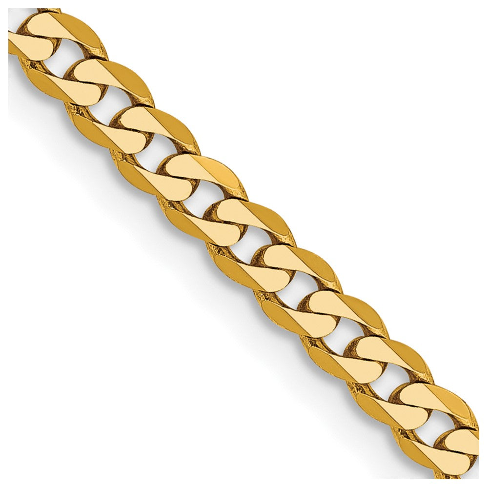 14K Flat Beveled Curb with Lobster Clasp Chain