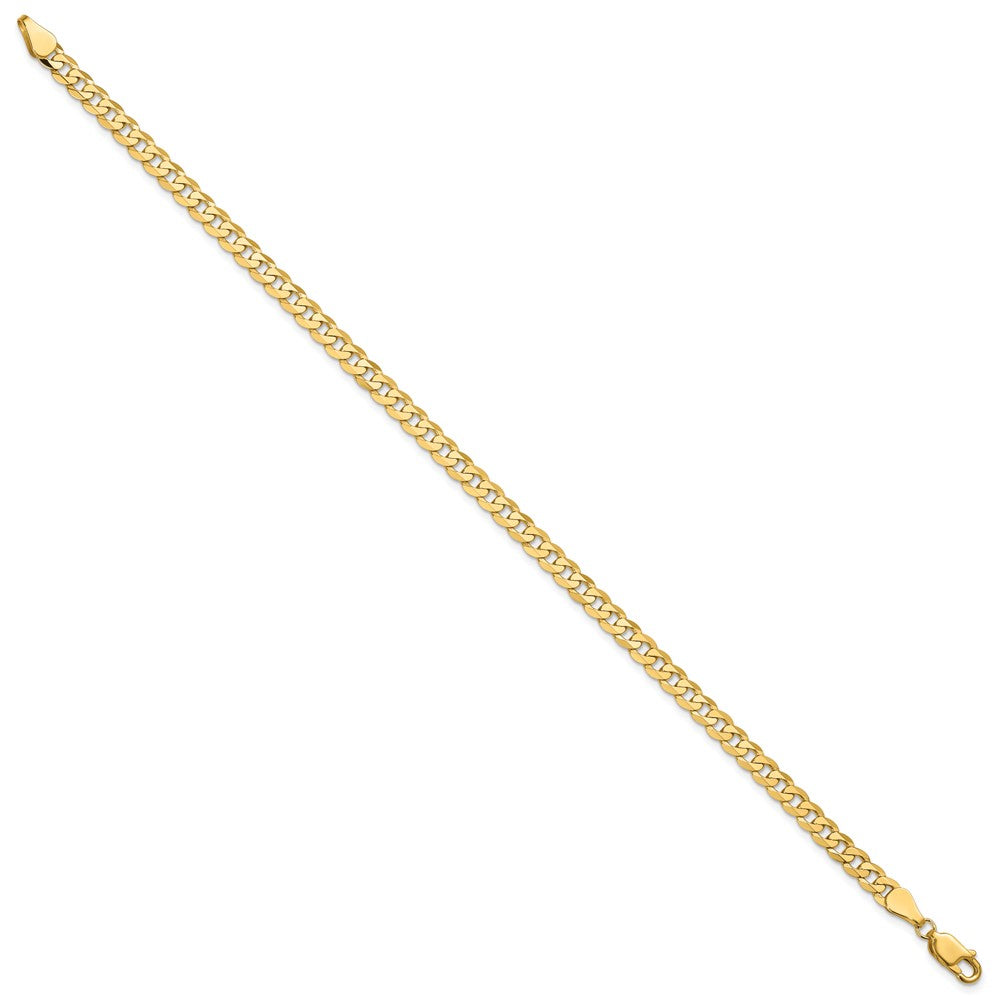 14K Flat Beveled Curb with Lobster Clasp Chain