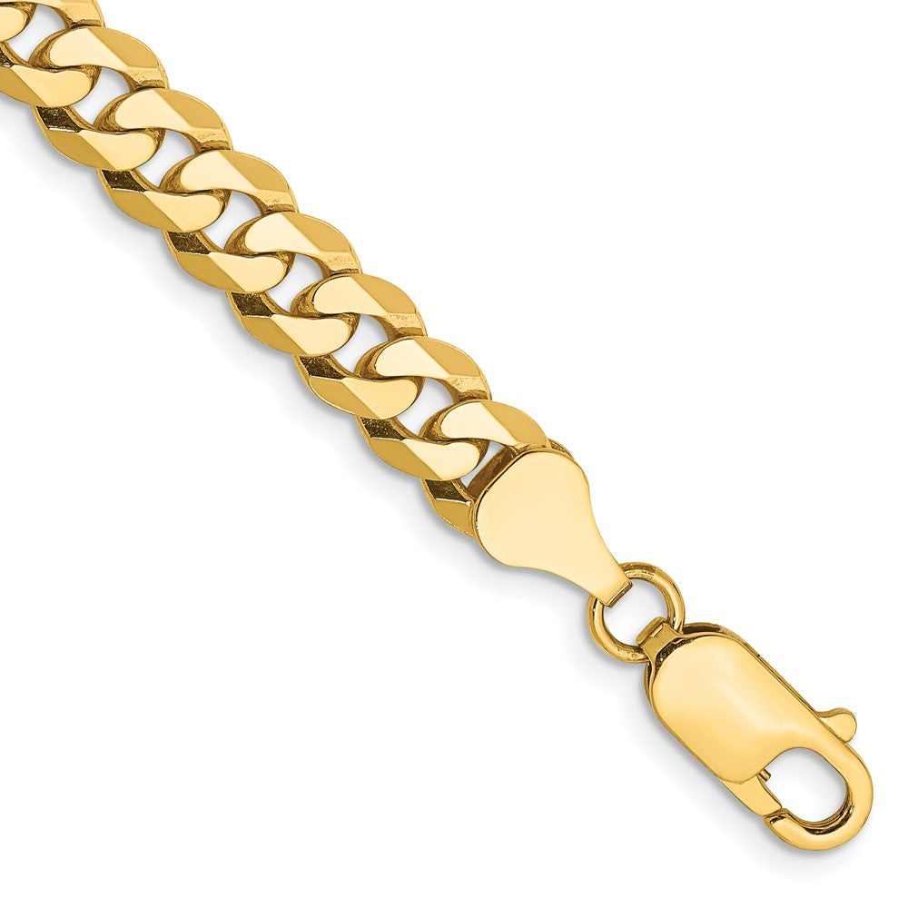 14K Flat Beveled Curb with Lobster Clasp Chain