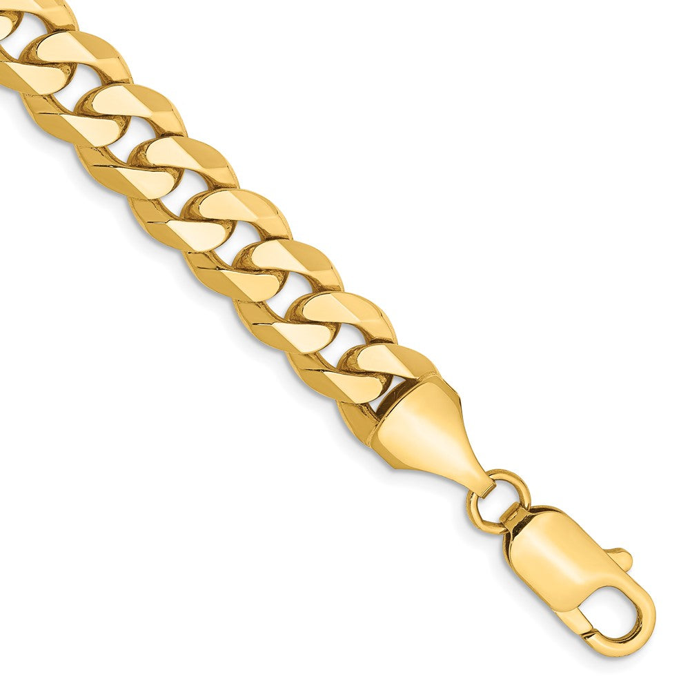 14K Flat Beveled Curb with Lobster Clasp Chain