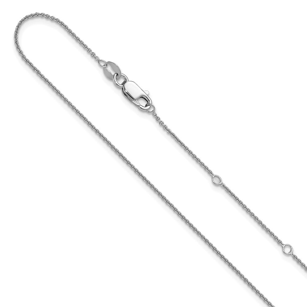 Sterling Silver Rh-plated Rolo + Adjustable Chain