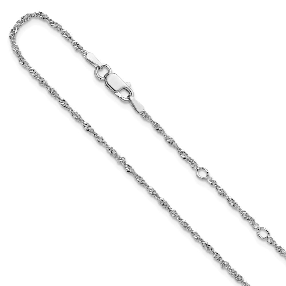 Sterling Silver Rh-plated Singapore + Adjustable Chain