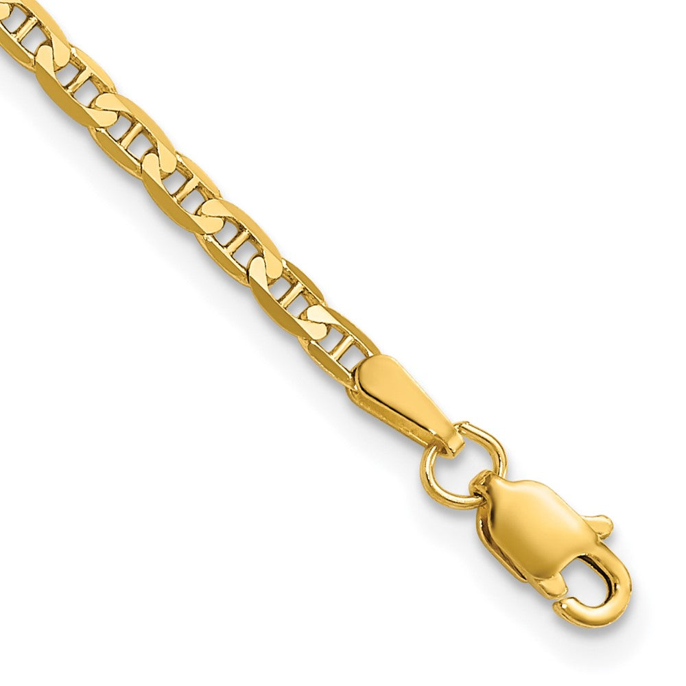 14K Concave Anchor with Lobster Clasp Bracelet