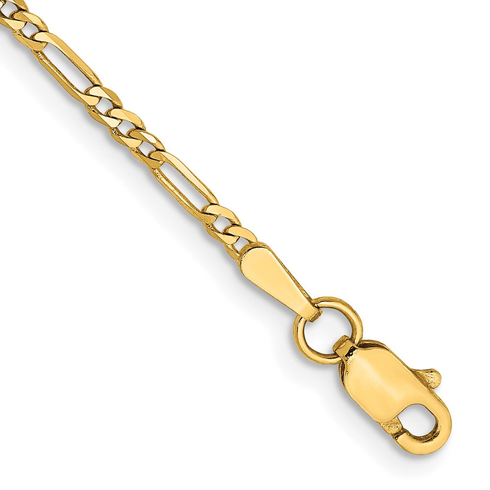 14K Flat Figaro with Lobster Clasp Anklet