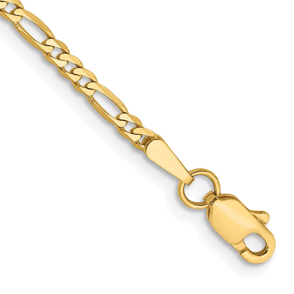 14K Flat Figaro with Lobster Clasp Bracelet