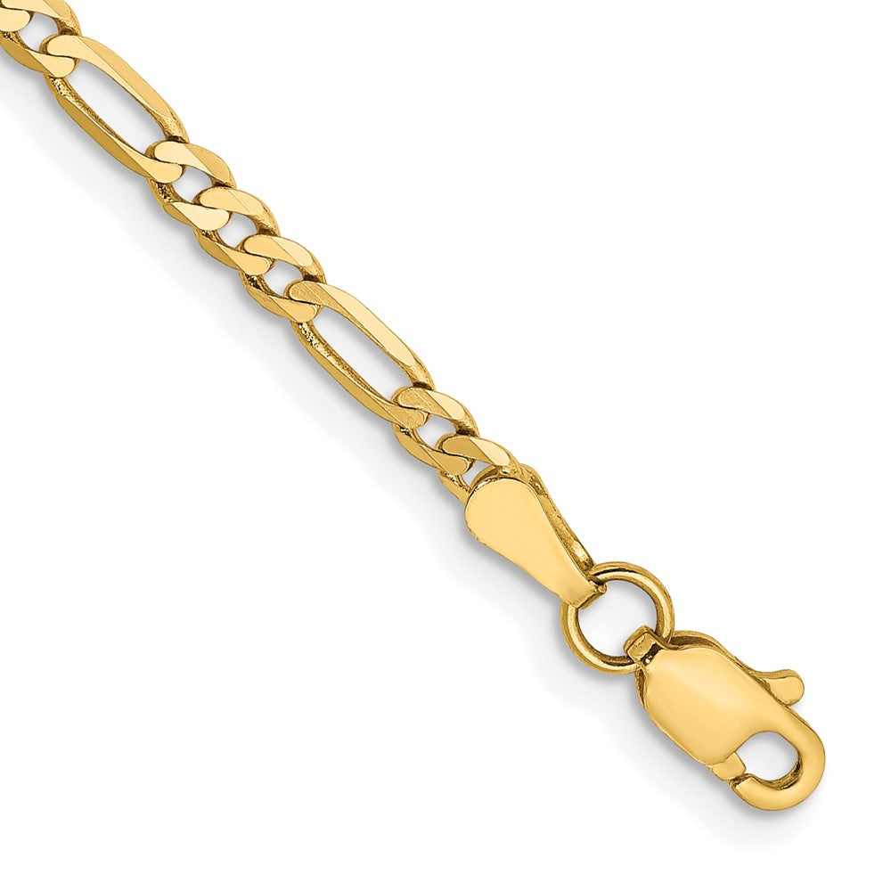 14K Flat Figaro with Lobster Clasp Bracelet