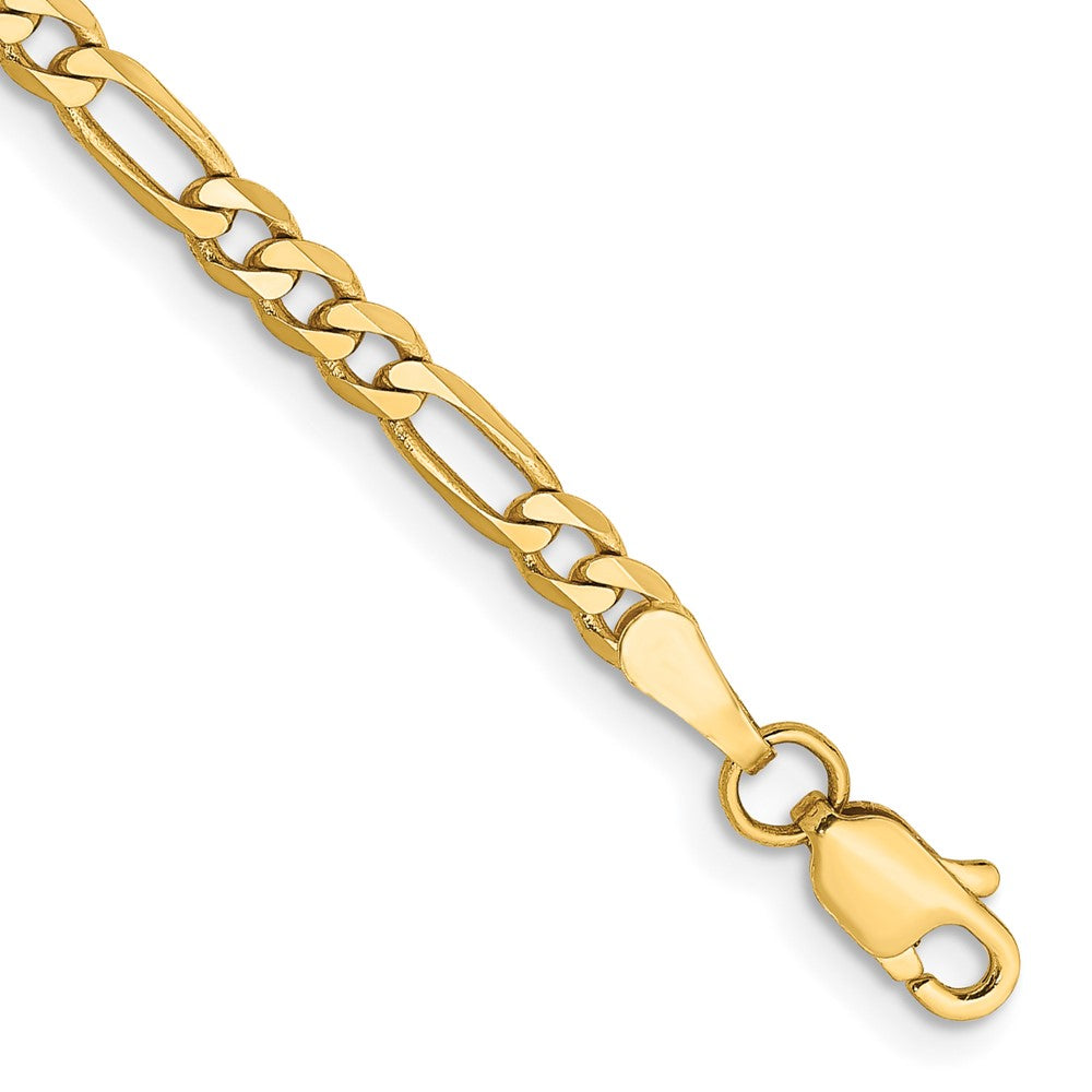 14K Flat Figaro with Lobster Clasp Bracelet