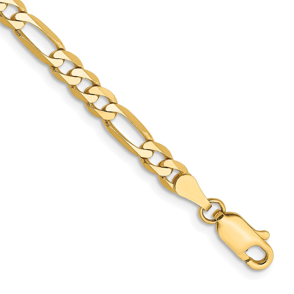 14K Flat Figaro with Lobster Clasp Bracelet