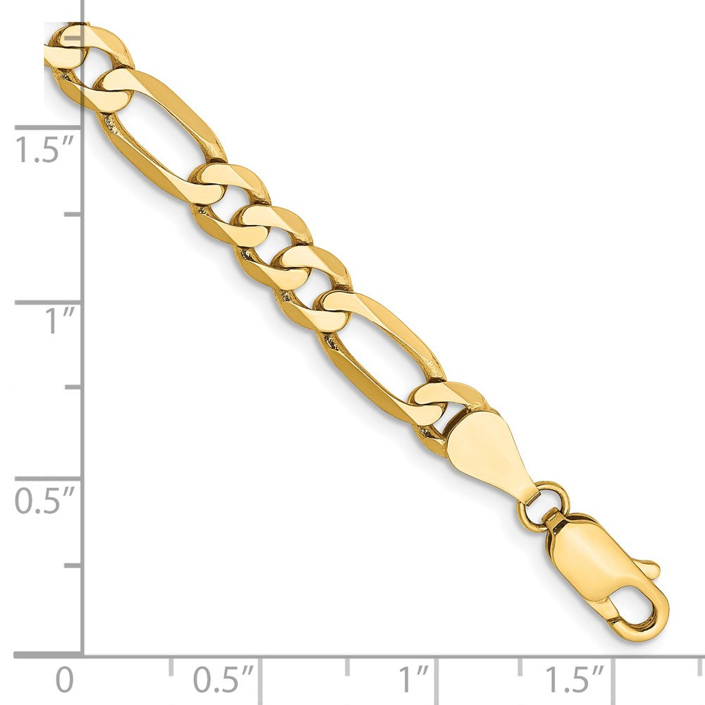 14K 9 inch 5.25mm Flat Figaro with Lobster Clasp Chain