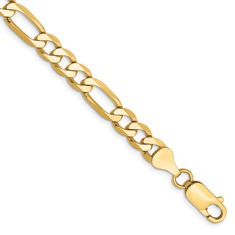 14K Flat Figaro with Lobster Clasp Bracelet