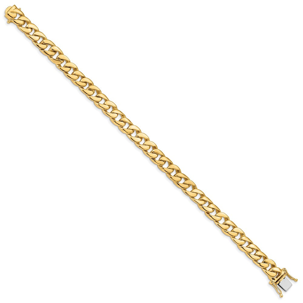 14K Hand Polished Curb Link with Box Catch Clasp Bracelet